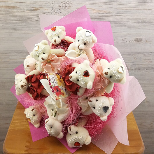 Букет из плюшевых мишек 58