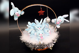 Букет из плюшевых зайчат 5